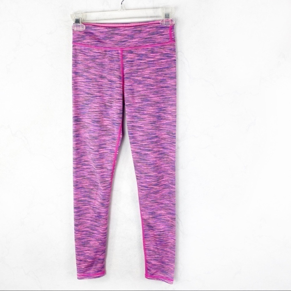 [90 Degree] Pink Striped Athletic Leggings